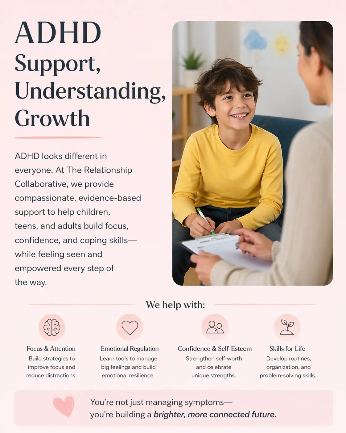 Adult with ADHD feeling focused and organized after completing therapy at MyTherapistHub