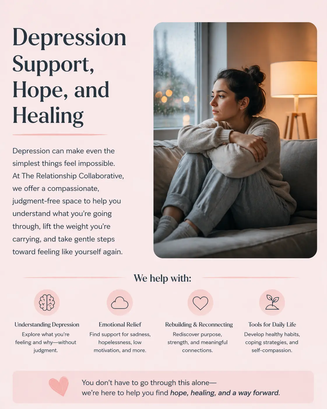 Person feeling hopeful and re-energized after completing depression therapy at MyTherapistHub