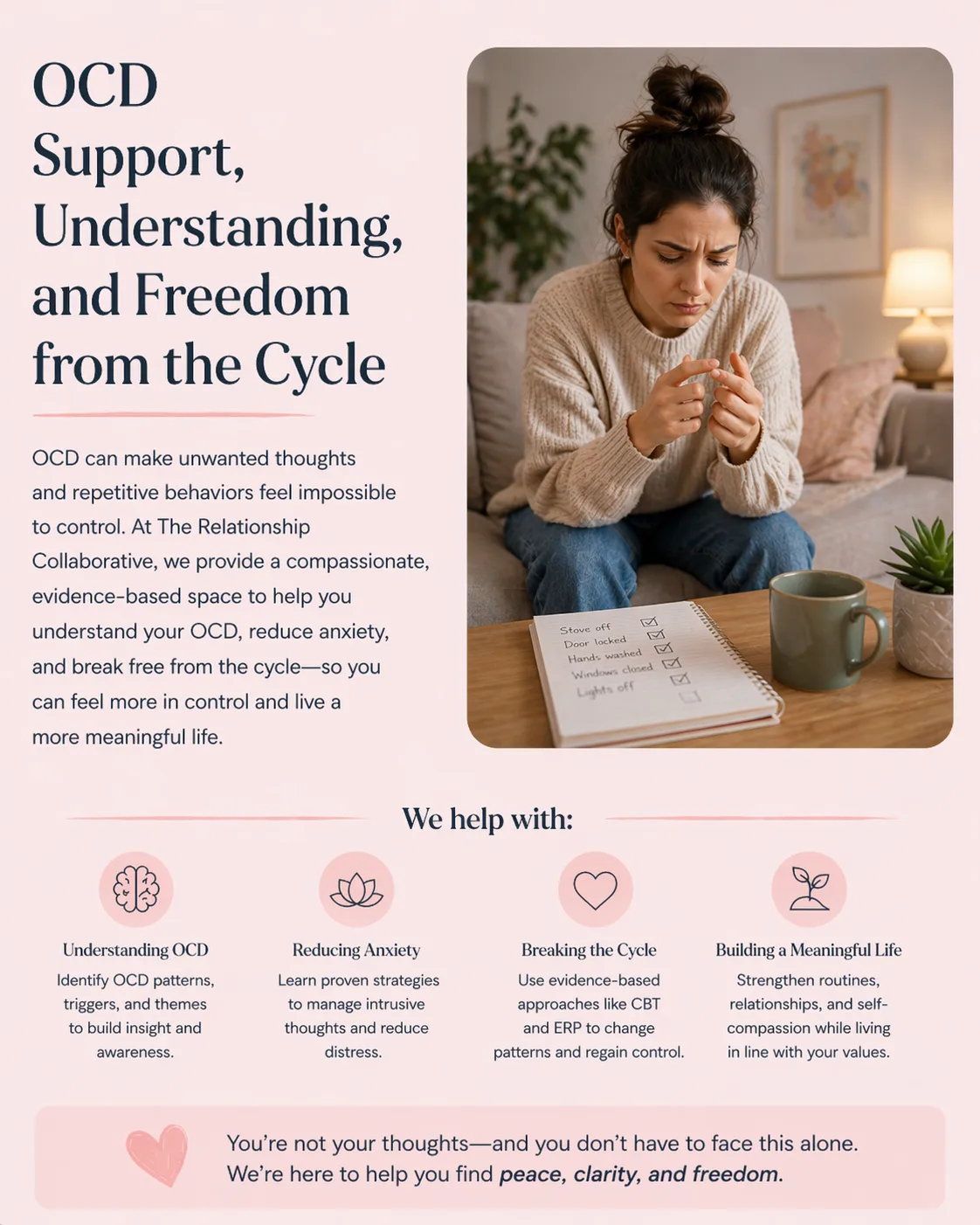 Person feeling free and in control of their life after completing ERP-based OCD therapy at MyTherapistHub