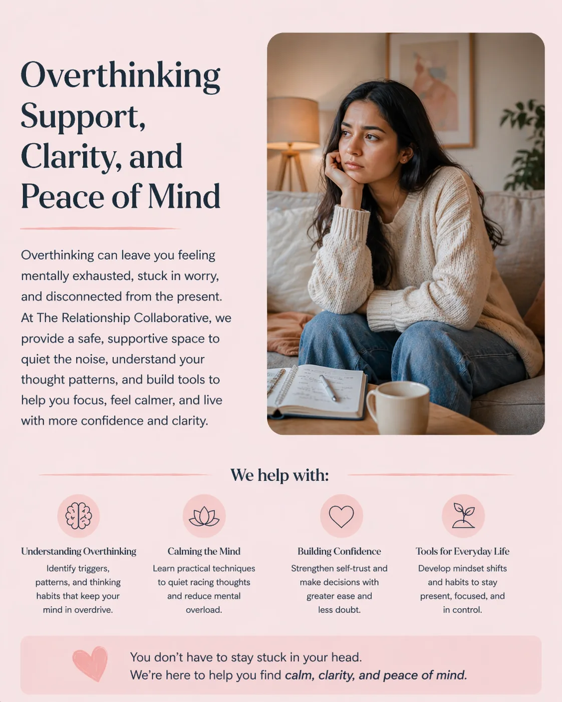 Person feeling mentally clear, calm, and decisive after completing overthinking therapy at MyTherapistHub